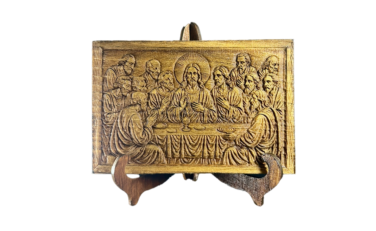 wooden-engraved-sacred-supper-ξύλινος-χαραγμένος-μυστικός-δείπνος-δώρο-corporate-present